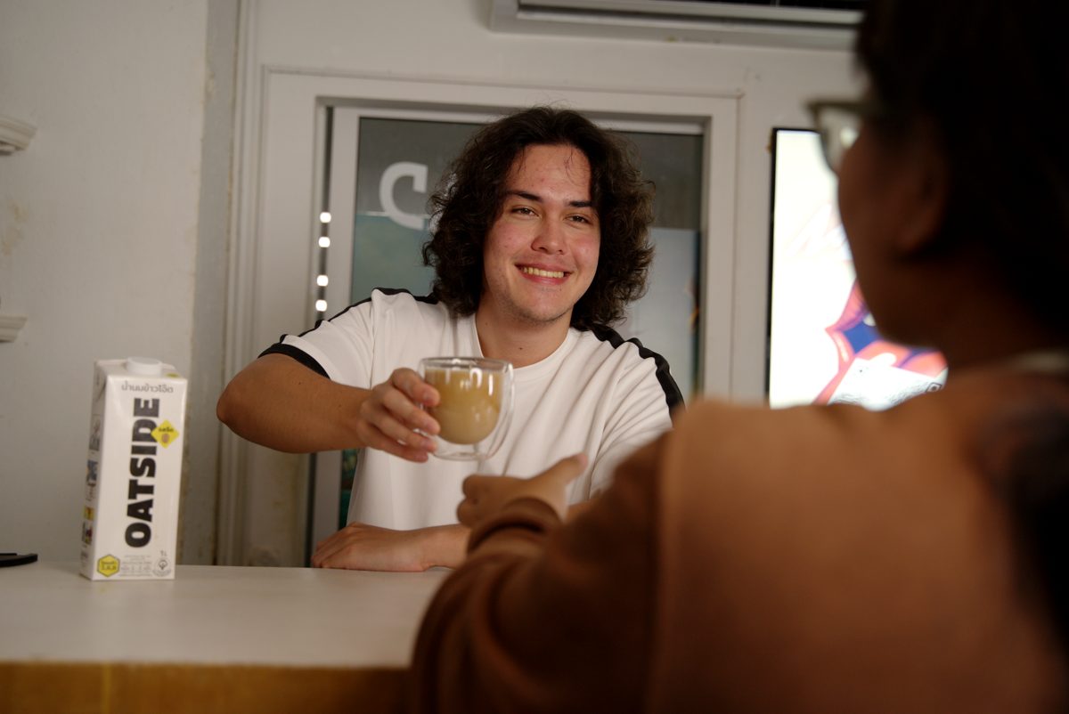 Coffee at the cafe counter